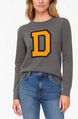 DKNY Gray D Logo Wool Sweater Women's Size Medium